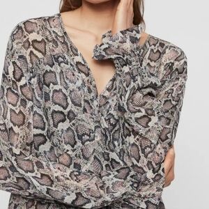 ALLSAINTS Penny Misra Top, Snake Print, XS, NWOT